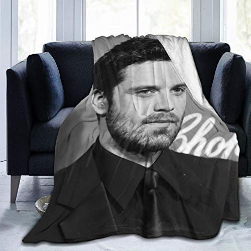 shenguang Sebastian Stan Bucky Barnes Weiche und Bequeme warme Fleecedecke für Sofa, Bett, Büroknieschoner, Bettwagen Camp Couch Gemütliche Plüschdecken