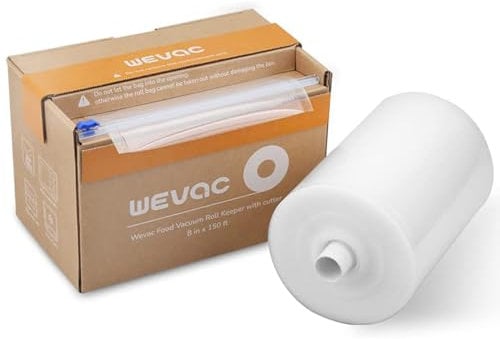 Wevac Profi- Vakumierfolienrolle 20x4500cm Vakuumierbeutel Rolle für Lebensmittel, BPA-frei, Vacuumierer Beutel großartig für Vakuum-Aufbewahrung, kochfest, Sous Vide Beutel für alle Vakuumiergerät…