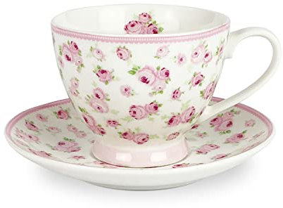 Tiny Porzellantasse mit Untertasse, kleine Blumen von Isabelle Rose