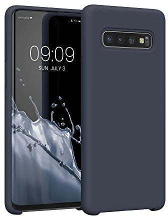 kwmobile Hülle kompatibel mit Samsung Galaxy S10 Hülle - Silikon Handy Case - Handyhülle weiche Oberfläche - kabelloses Laden - Heidelbeerblau