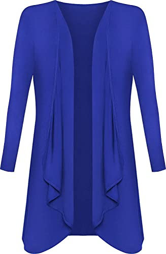 Crazy Girls Womens Waterfall Boyfriend Cardigan, Royal Blue, ML (UK 12-14)