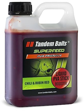 Tandem Baits Karpfen Futter Angelfutter Attraktor SuperFeed Liquid PVA Stick Booster 1000 ml Chili Und Robin Red