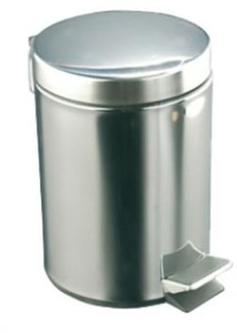 Papelera Plateado Acero Inoxidable Redondo 20 L