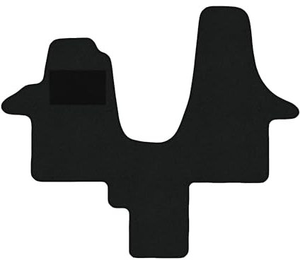 Fußmatten passend für VW T5 Typ 7E, 7J, 7H 2-Sitzer (Baujahr 2003-2015), Hit schwarz | 1-TLG | Umrandung schwarz