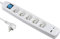 Electraline 35614 Bloc Multiprise 5 Prises Françaises + 2 USB 3.4A 17W A + 1 Type C, avec Interrupteur on/Off, Fiche Extra Plate 90° 16A, Câble 1.5M, Blanc