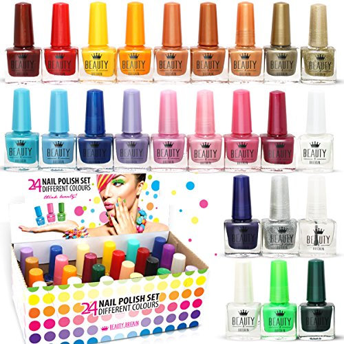 Beauty4Britain 24 Nail Varnish Polish Set 24 Modern Shades The Best Gift UK