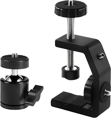 Sequpr Camera Super Clamp with Tirpod Ball Head C Clamp Desk Clamp Mount Clamp for Camera Monitor Flash LED Light