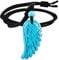 Nupuyai Kristall Stein Engelsflügel Anhänger Kette Damen Herren, Howlite Türkis Flügel Anhänger Halskette Talisman Amulett Heilstein Kette für Reiki Heilung und Glück