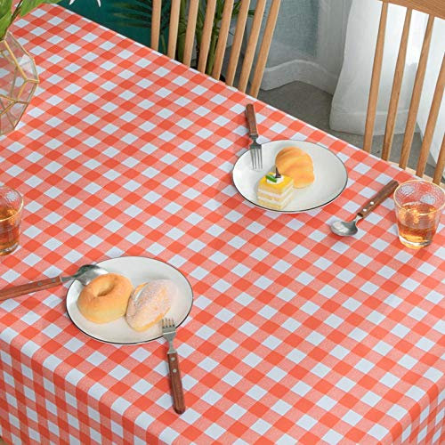 Qkoimpnrd Wachstuchtischdecke Wachstuch Anti Heißes PVC Wachstischdecke Tischdecke Abwaschbar Rot Weiß 120 × 180 cm