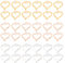 DICOSMETIC 60Pcs 3 Colors Heart Shaped Open Bezels Pendant Gold/Rose Gold/Silver Color Hollow Frame Charms for DIY Bracelet Earring Necklace Jewellry Making, Hole: 1.6mm