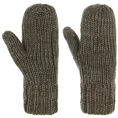 Seeberger Fäustlinge mit Fleecefutter Fausthandschuhe Damenhandschuhe Strickhandschuhe (One Size - oliv)