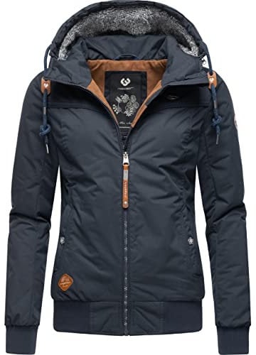Ragwear Damen warme Winterjacke mit Abnehmbarer Kapuze Jotty Winter Intl Navy22 Gr. M