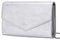 GM LIKKIE Clutch Geldbörse für Frauen, Abend-Umschlag-Clutch, Crossbody Foldover PU Leder Schulter Handtasche, silber