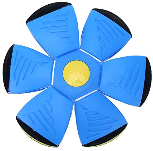 Flying Saucer Ball Dekompression Veränderbare Form Haustier Hund Spielzeug mit Coolen Lichtern Eltern-Kind-Interaktion Blau