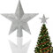 Weihnachtsbaumspitze Stern, Glitzernde Mini-Weihnachtsbaumspitze, 20cm Christbaumspitze Stern, Glitzer Weihnachtsbaum Stern Topper, für Weihnachtsbaumdeko, Silber