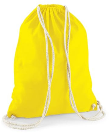 minimutz Turnbeutel Baumwolle zum Zuziehen - Schuhbeutel zum Bemalen Bedrucken - Sportbeutel Gymbag Jute Rucksack (gelb)