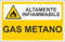 M-ITALY CARTELLO SEGNALETICO - GAS METANO ALTAMENTE INFIAMMABILE - Adesivo Extra Resistente, Pannello in Forex, Pannello In Alluminio (15x10, Adesivo)