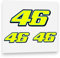 Generisch Valentino Rossi Aufkleber gelb fluoreszierend NEON 46 Vinyl Abziehbild (1 x15cm & 2 x 10cm) Sticker