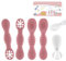 MUQZI 6 Pack Baby Spoon Set, Silicone Baby Led Weaning Spoons Training Spoon, Textured Spoons with Baby Food Pouches Spoon, Silicone Baby Spoons Self Feeding 4 6 Months (Pink+White)