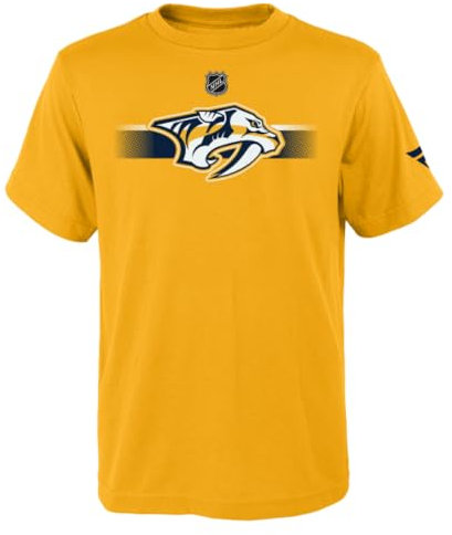 NHL Fanatics APRO Tee, für Jugendliche, Teams Logos, mit kurzen Ärmeln, aus Baumwolle (DE/NL/SE/PL, Alter, 8 Jahre, Regular, Nashville Predators)