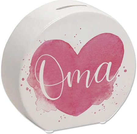 Oma-Herz Spardose mit Spruch Oma Weltbeste Großmutter - Liebevolles Oma-Herz Sparschwein Familie Glück Deko in Pink Perfekt für Omi