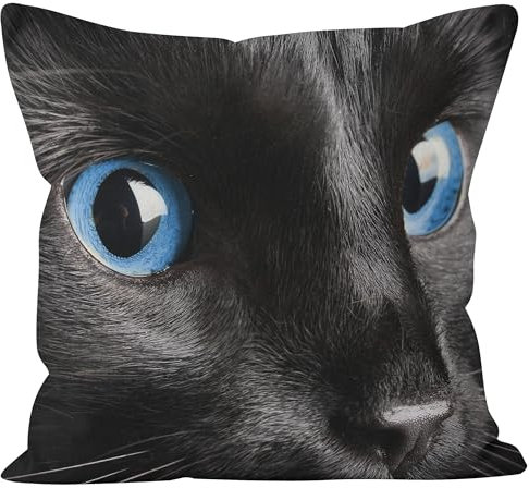 CEVAN Leinen Kissenbezüge Afrika Kissenbezug Zierkissen Schwarze Katze Kissenbezüge Dekokissen Kissenbezug XXL Kissenbezüge Sofa Dekor 50x50cm,1Pcs