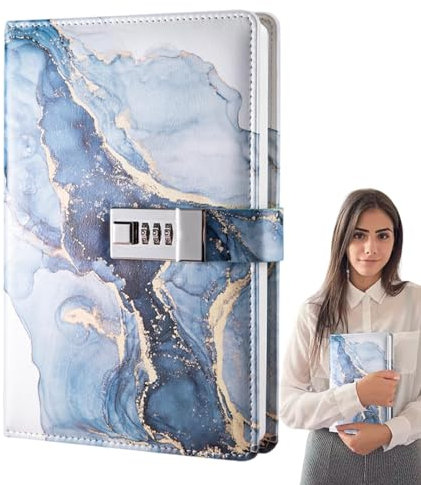 Tagebuch mit Schloss, Tagebuch mit Schloss für Damen und Herren, Lock-Tagebuch tragbar, Elegante Tagebücher und Notizbücher mit PU-Ledereinband, Kindertagebücher für Kinder, Jungen und Mädchen