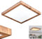 Salmi Panneau de plafond LED aspect bois noir 1 lumière