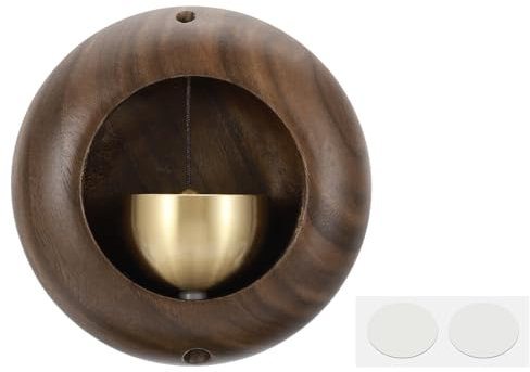 PATIKIL Campanello Negozianti, Campanello Porta Legno con Campanelli Appesi Magnetici Metallo Adesivo per Apertura Porta Attività Commerciali Ingresso Decorazione, Marrone, Uovo