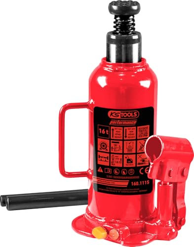 KS Tools 160.1115 Performance Hydraulischer Flaschenwagenheber, 16000 kg, Hubhöhe: 227-457 mm