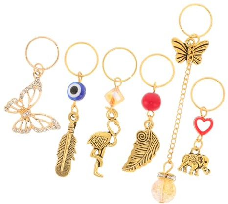 LIFKOME 6stücke Haarspiralen Ringe Dreadlocks Haarmanschette Crystal Loc Dreadlocks-schmuck Haarschmuck Für Zöpfe Haarschmuck in Mehreren Formen Für Frauen Und Mädchen