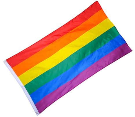 CANIGHT Große Regenbogenflagge Aus Strapazierfähigem Polyester Ideal Für Outdoor Dekoration LGBTQ Pride Deko Balkon Und Gartenflagge Farbenfroh Und Auffällig