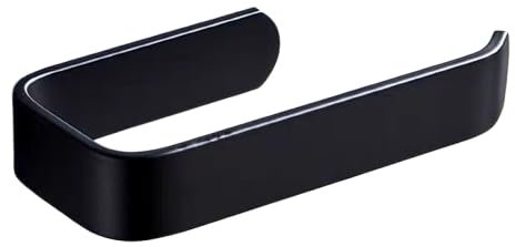 Porta Rotolo di Carta Igienica Adesivo Nero - Design Semplice e Resistente, Fino a 4kg, Non buchi o fori le piastrelle, Plastica di Alta Qualità