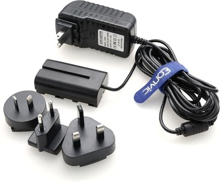 Eonvic NP-F970 F960 F570 F550 Batterie factice 12V 3A Adaptateur Secteur pour Sony Atomos Shogun Ninja V Shinobi Moniteur de Caméra