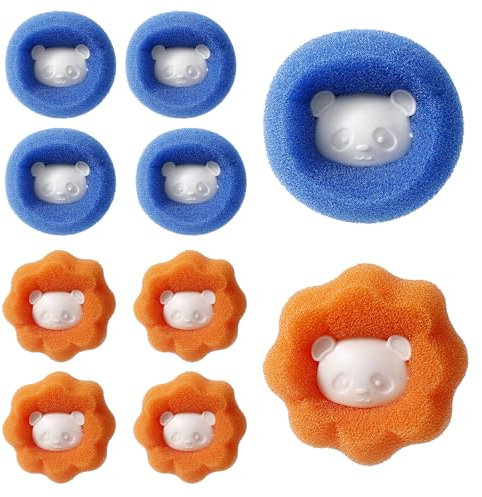 ExcellaElite Pet Hair Remover Washing Machine 10 PCS Dog Hair Remover Washing Machine Reusable Washing Machine Hair Catcher Hair Catcher Washing Machine Suitable for Dogs and Cats (Orange Blue)