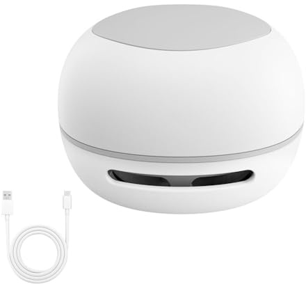 Desktop Vacuum Cleaner, USB Rechargeable Desk Table Hoover Mini for Keyboard/Home/Office