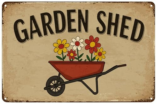 Metall-Blechschild für Gartenhaus, Garten, Terrasse, Garage, Zuhause, Bar, Café, Retaurant, Wanddekoration, 20,3 x 30,5 cm