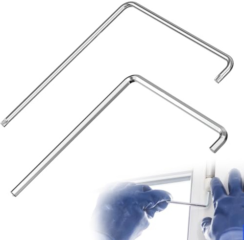 2-Teiliges Set Fenster Einstellwerkzeug Set,4mm Gebogener SechskantschlüSsel Und Torx Tx15 Torx,20×100×120mm Silber,Geeignet Zum Einstellen Von Fenstern Und BalkontüR