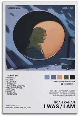 FDRPMHC Noah Kahan Poster, Leinwand, Wandkunst, Dekoration, Wohnzimmer, modern, Familienschlafzimmer, 30 x 45 cm, ungerahmter Stil