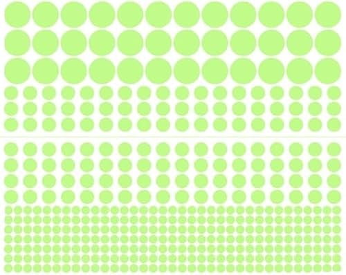 1 Bogen Glow in the Dark Wandaufkleber, 407 Stück, entfernbare Leuchtpunkte Wandaufkleber, Klebepunkte, leuchtend, im Dunkeln leuchtende Deckenaufkleber, Wand-/Fensteraufkleber
