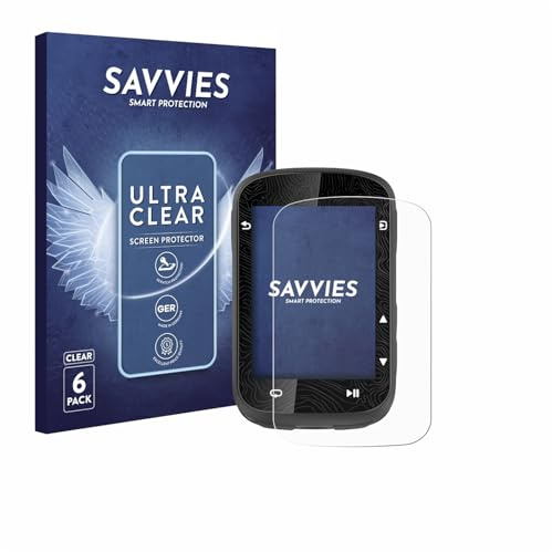 Savvies Schutzfolie für CooSpo CS600-BK | 6 Stück Transparenter Displayschutz Made in Germany Ultra-Klar Displayschutz-Folie