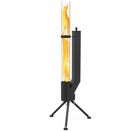 Tragbare Holzpelletheizung, effizienter Outdoor-Heizstrahler mit faltbarem Design für Terrasse, Camping und Garten
