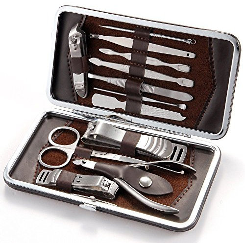 12pcs Manicure Set Nail Clipper Grooming Pedicure kit Men Women