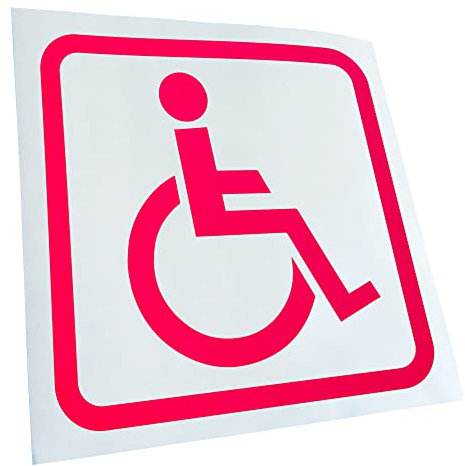 Kiwistar - Autoaufkleber - Neonpink - 10x10cm Rollstuhlfahrer Aufkleber für Auto, Laptop, Fahrrad, LKW, Motorrad mehrfarbig JDM Decal Racing