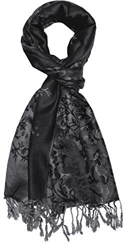 Lorenzo Cana Designer Herrneschal hochwertiger Markenschal floral gewebtes Blumen Muster Damast Webart 70 cm x 180 cm Modal Schaltuch Maennerschal 9328911