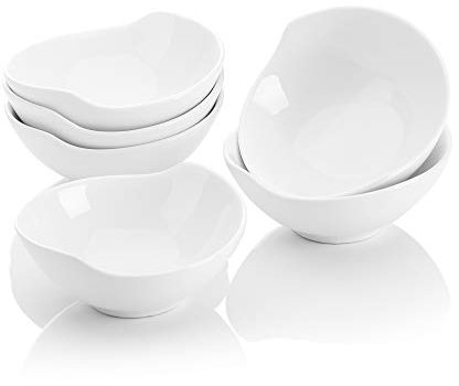 MALACASA, Série Ramekin.Dish, Set de 6 Ramequins Moule à Soufflé Crème Brulée Muffin Cupcakes Petit Bol à Sauce Porcelaine, Bol à Dessert, 11 * 10 * 4cm