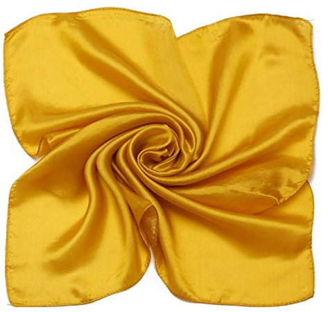 MEISHINE® 52 * 52cm Damen Elegant Seide Halstuch Seidenschal aus 100% Reiner Seide (Golden)