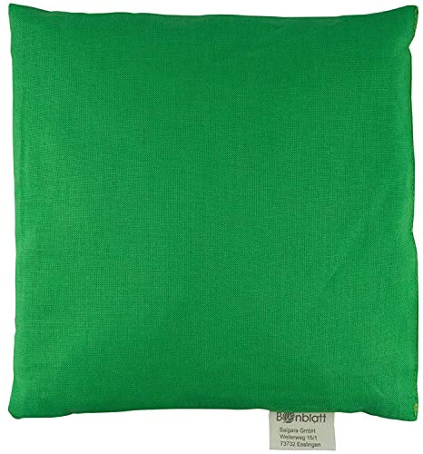 Bio Kirschkernkissen von Bonblatt® | ökoliogisch + nachhaltig | natürlich + fair in Deutschland produziert | Wärmekissen, Körnerkissen | für Erwachsene, Babys, Kinder & Tiere (19x19 cm, grün)