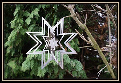 Edelstahl Weihnachts Stern/Winter Deko/Windspiel (Groß 200mm)