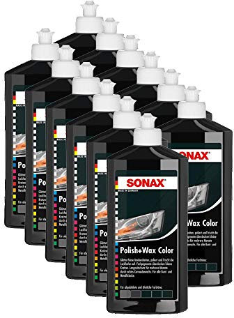 SONAX 12x 02961000 Polish & Wax Color NanoPro schwarz Autopolitur Wachs 500ml